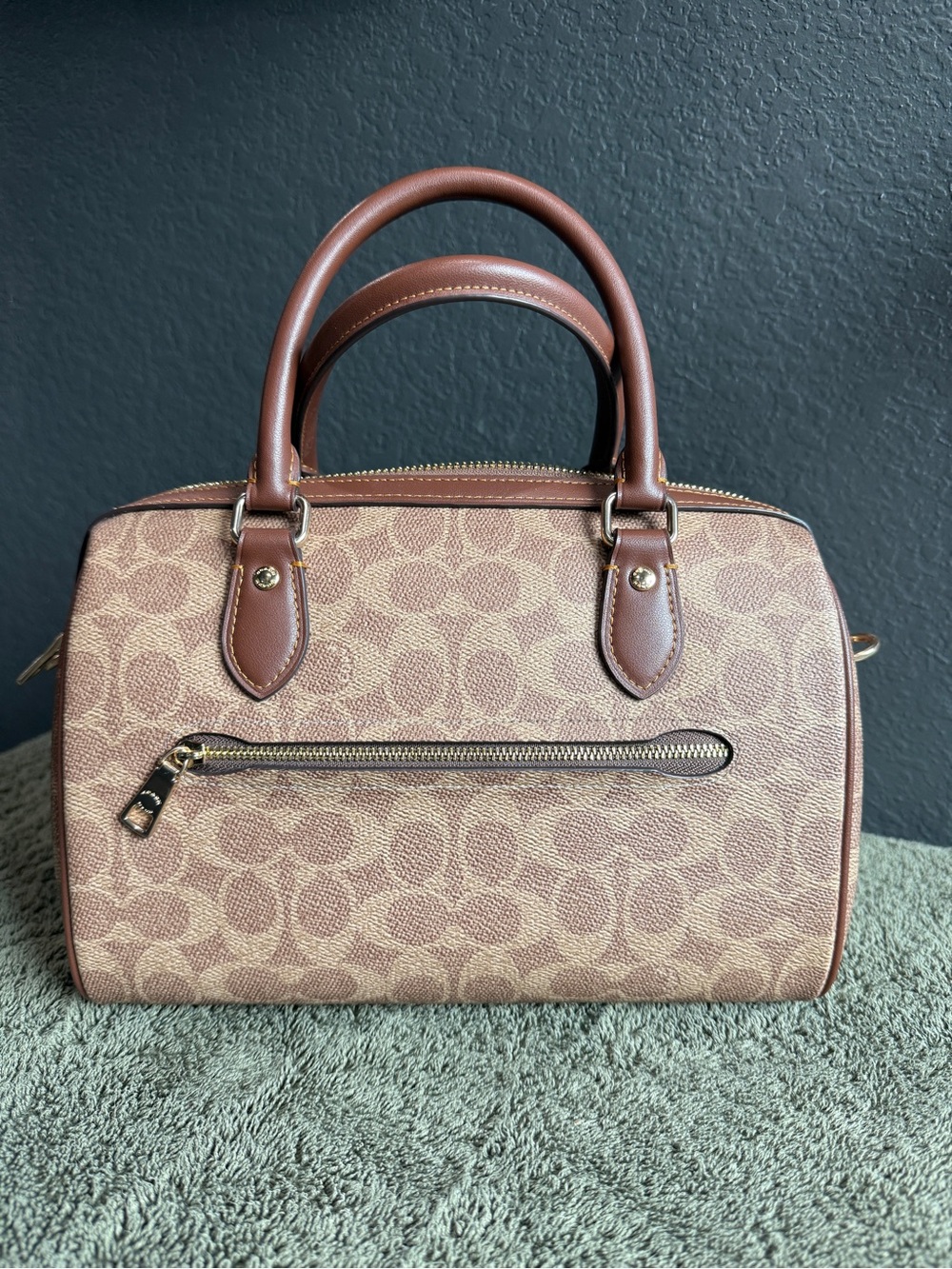 Coach Rowan Satchel in Signature Canvas Brown - Picture 2 of 15